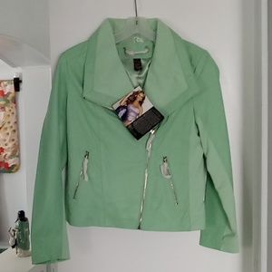 NWT Iman Plantinum Collection Leather Jacket. Size Small